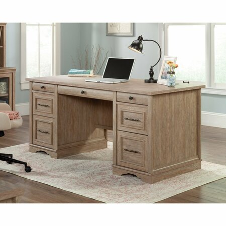 SAUDER Rollingwood Country Doub Ped Desk A2 , Durable, 1 in. thick top for laptop, planner, and more 431432